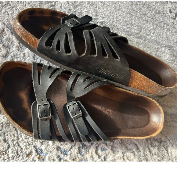 Birkenstock Granada Soft Footbed Oiled Nubuck Leather Size 42 Black - Picture 1 of 12
